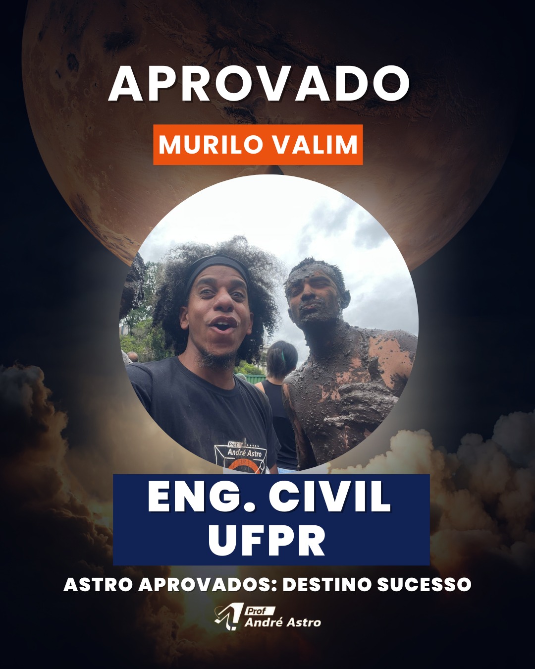 Aprovação de aluno do Universo Astro