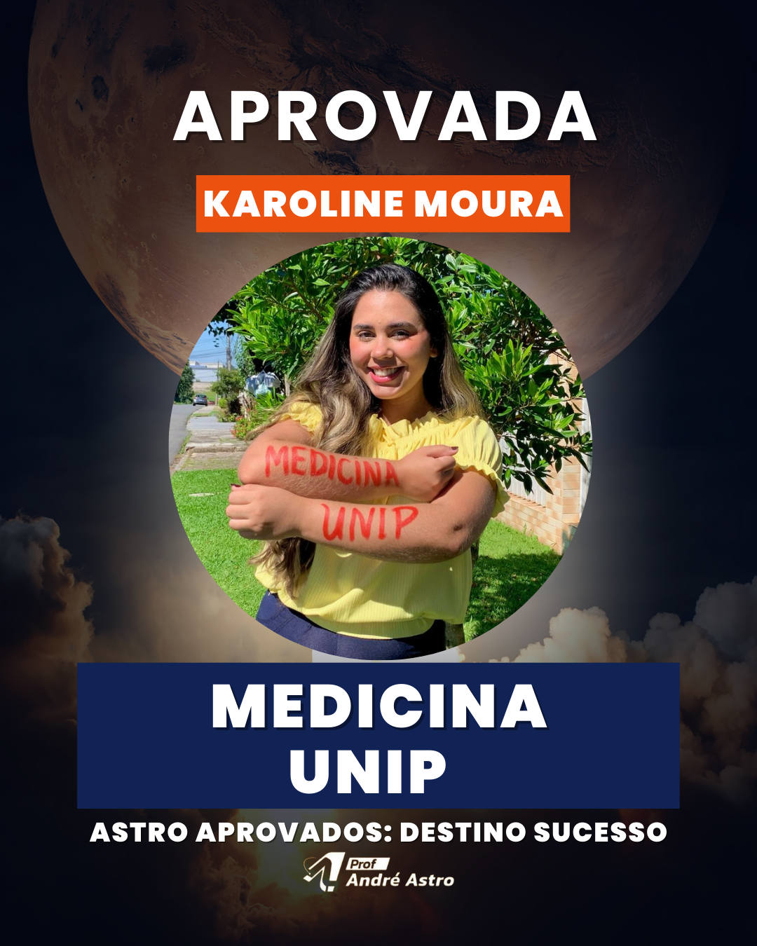 Aprovação de aluno do Universo Astro