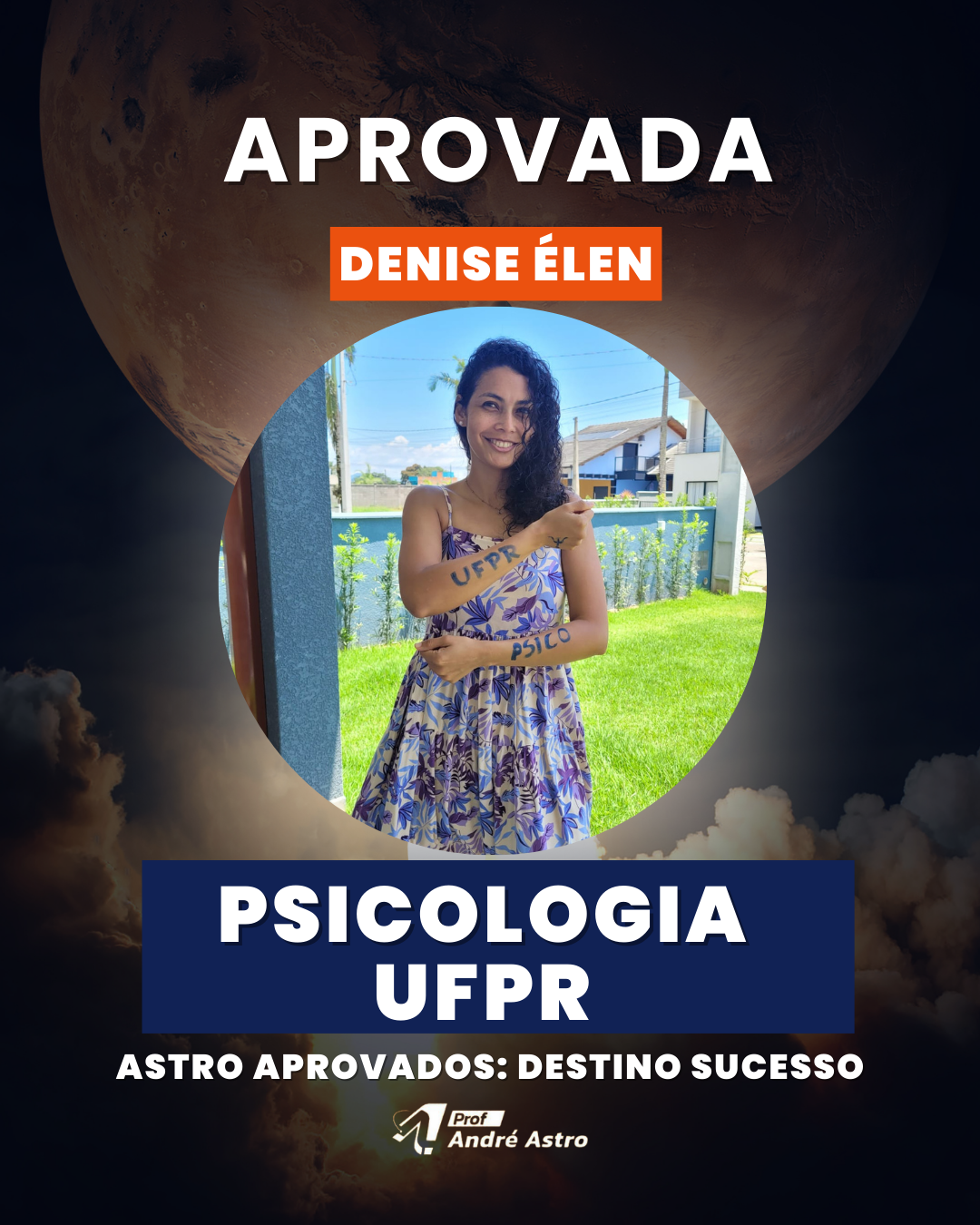 Aprovação de aluno do Universo Astro
