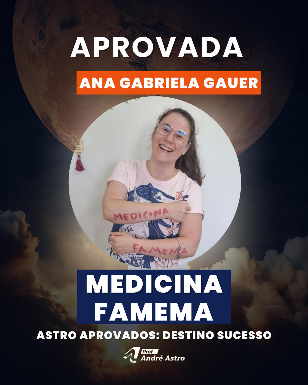 Aprovação de aluno do Universo Astro